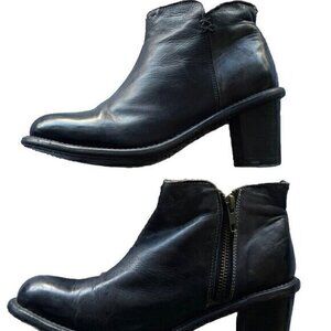 Bed Stu Cobbler Yurisa Booties Boots Women's Sz 6.5 Leather Ankle Black Rustic